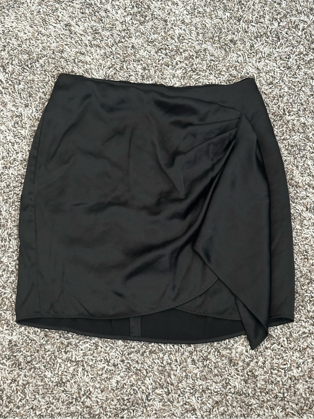 Express Black Draped Mini Skirt